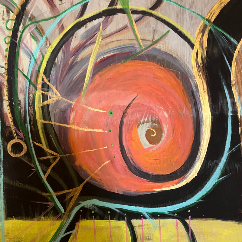 A Painting With The Rune Algiz For Protection.